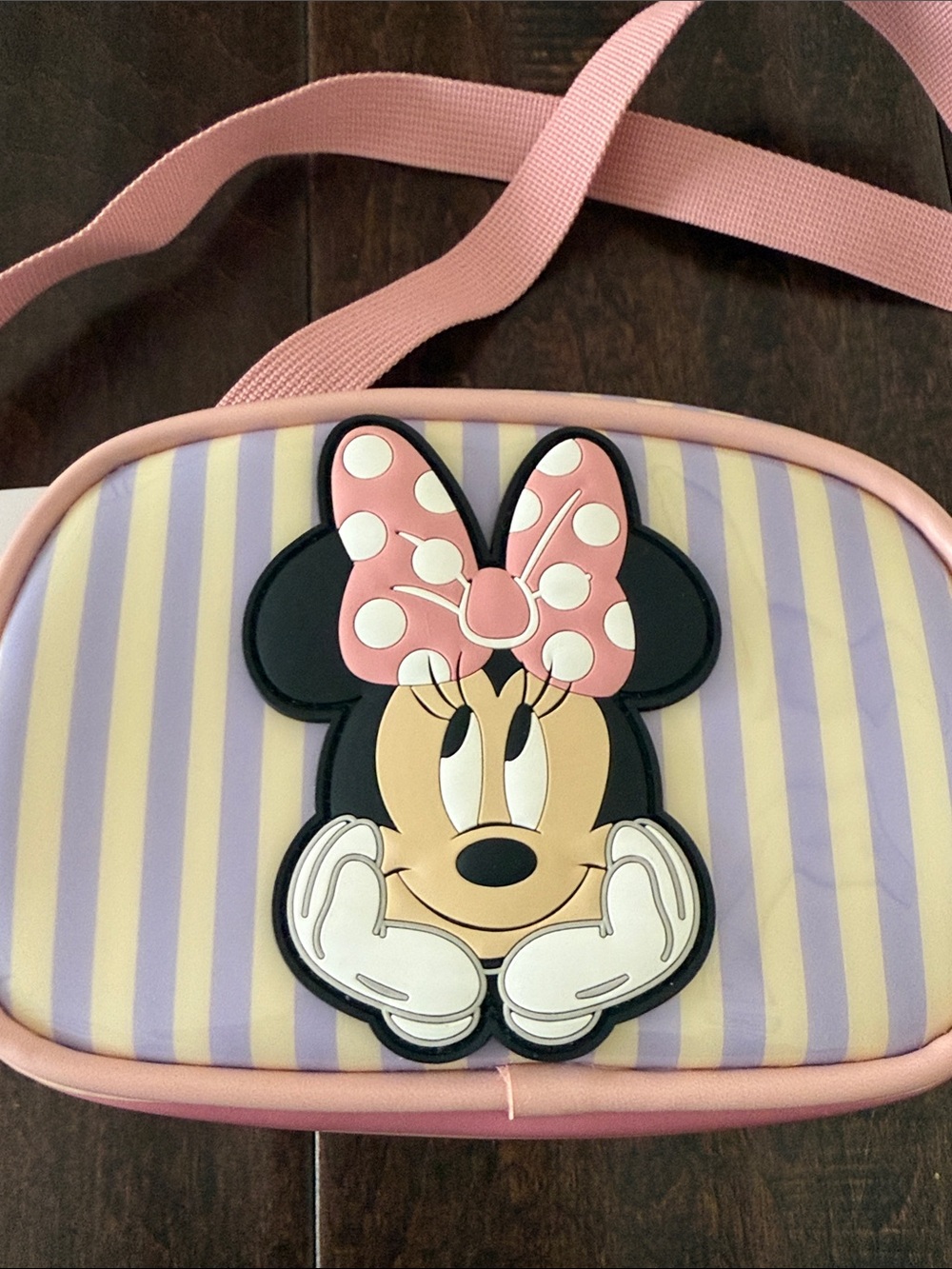 NWT Girls Zara Disney Minnie Mouse Striped Purse in Pink and Lavender